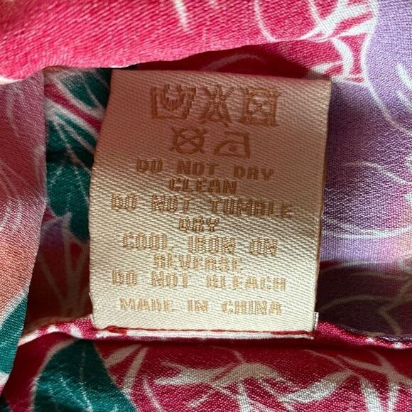 Paloma Blue Ali Floral Print Crepe Silk Blend Tie Up Ruffled Crop Top Size Large - Picture 6 of 7